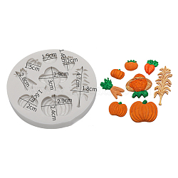 DIY Autumn Ornament Food Grade Silicone Molds, Fondant Molds, Chocolate, Candy, Biscuits, UV Resin & Epoxy Resin Craft Making, Mixed Shapes, White, 87x12mm, Inner Diameter: 14~47x15~29mm(DIY-G054-B02)