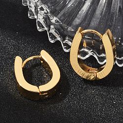 304 Stainless Steel Hoop Earrings, Hypoallergenic Earrings, Oval, Golden, 15.5~16x14x4mm, Pin: 1mm(EJEW-O087-08B)