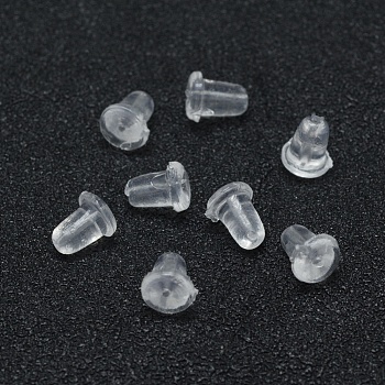 Eco-Friendly Plastic Ear Nuts, Earring Backs, 5.5x4mm, Hole: 0.5mm, about 500pcs/20g