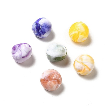 Opaque Acrylic Beads, Shell, Mixed Color, 16x16x13mm, Hole: 2.5mm, about 280pcs/500g