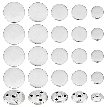 50Pcs 5 Styles 3-Hole Brass Buttons, for Sewing Crafting, Half Round, Platinum, 14.5~24.5x9~14mm, Hole: 1.8~2x2~3mm, 10pcs/style