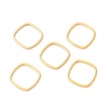 201 Stainless Steel Linking Rings, Rhombus, Golden, 12x12x1mm