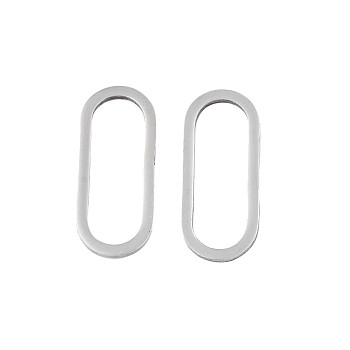 201 Stainless Steel Linking Rings, Oval, Stainless Steel Color, 20x8x1mm