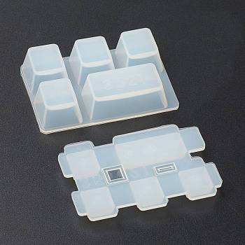 DIY Backspace Keycap Silicone Mold, with Lid, Resin Casting Molds, For UV Resin, Epoxy Resin Craft Making, White, 70x46x16mm