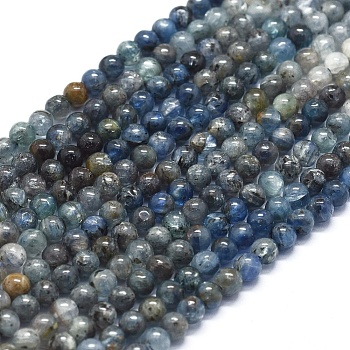 Grand A Natural Kyanite/Cyanite/Disthene Quartz Beads Strands, Gradient Style, Round, 4.5~5mm, Hole: 0.5mm, about 88~92pcs/strand, 15.35 inch(39cm)