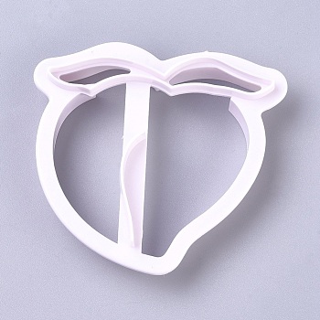 Food Grade Plastic Cookie Cutters, Cookies Moulds, DIY Biscuit Baking Tool, Peach, WhiteSmoke, 80x86x22mm