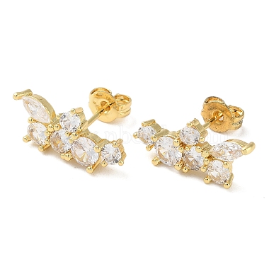 Clear Butterfly Cubic Zirconia Stud Earrings