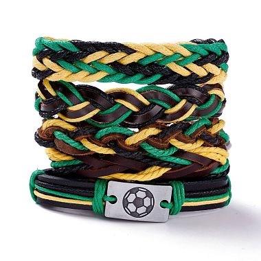 Leather Cord Bracelets Set for Men Women(BJEW-C005-02D)-2