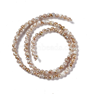 Brins de perles de coquille d'eau douce naturelles de style drawbench(SHEL-F003-10A)-3