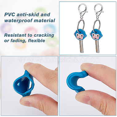 12Pcs 6 Colors PVC Nonslip Waterproof Reusable Key Sleeve(SIL-HY0001-28)-4