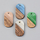 Opaque Resin & Walnut Wood Pendants(RESI-S389-023A-C)-1