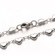 304 Stainless Steel Heart Link Bracelets(BJEW-M121-03P)-2