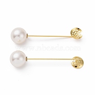 Brass Lapel Pin Base Settings, with Sieve Tray and Plastic Imitation Pearl Beads, Golden, 69mm, Tray: 12mm(KK-I693-01G)