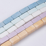 Natural Agate Beads Strands, Dyed, Cuboid, Mixed Color, 8.5x4x4mm, Hole: 1mm, about 47pcs/strand, 15.7 inch(G-S286-04)