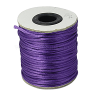 Nylon Rattail Satin Cord, Beading String, for Chinese Knotting, Jewelry Making, Blue Violet, 2mm, about 50yards/roll(NWIR-A003-08)