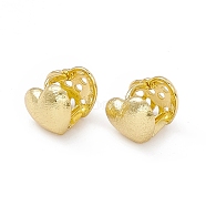 Rack Plating Brass Heart Hoop Earrings for Women, Real 18K Gold Plated, 8.5x10.5x10.5mm, Pin: 0.7mm(EJEW-M210-24G)