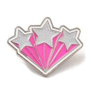 Pink Series Enamel Pins, Platinum Tone Alloy Brooches for Clothes Backpack Women, Star, 25x31x1.5mm(JEWB-M029-03E-P)
