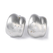 304 Stainless Steel Stud Earrings, Twist Arch, Stainless Steel Color, 26.5x18mm(STAS-Z052-15P)