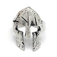Adjustable Alloy Cuff Finger Rings, Mask, Size 9, Antique Silver, 19mm(RJEW-S038-086)