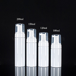 100ml PET Plastic Foaming Soap Dispensers, Pump Bottles for Liquid Soap, Refillable Bottles, White, 14.1x4.7cm, Capacity: 100ml(3.38 fl. oz)(X-TOOL-WH0080-52A)