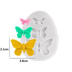 Food Grade Silicone Molds, Fondant Molds, For DIY Cake Decoration, Chocolate, Candy, Butterfly Pattern, 73x55x7mm, Inner Diameter: 21x38mm(HUDU-PW0001-149D)