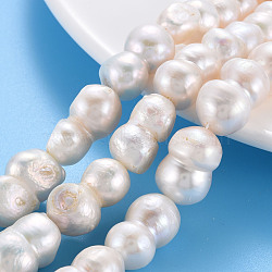 Natural Keshi Pearl Beads Strands, Cultured Freshwater Pearl, 8 Shape, Seashell Color, 17~21x10~14x10~13mm, Hole: 0.6mm, about 19~20pcs/strand, 15.35 inch(39cm)(PEAR-S020-O01)