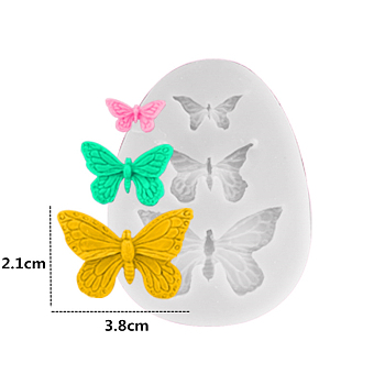 Food Grade Silicone Molds, Fondant Molds, For DIY Cake Decoration, Chocolate, Candy, Butterfly Pattern, 73x55x7mm, Inner Diameter: 21x38mm