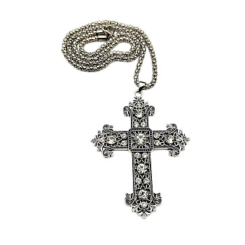 Handmade Retro Gothic Big Cross Alloy Electroplated Pendant DIY Necklace