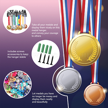 Железная вешалка для медалей на тему бега и катания на лыжах(ODIS-WH0021-537)-4