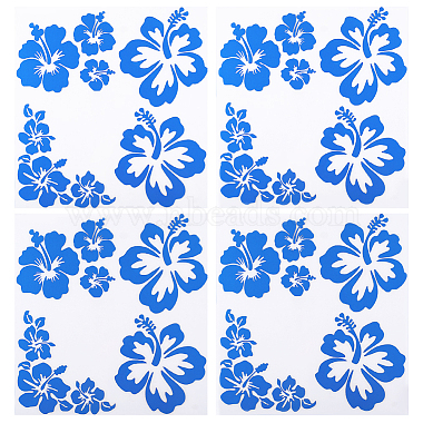 Dodger Blue Flower Plastic Car Stickers