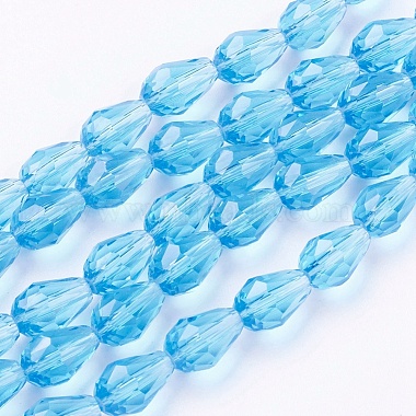 11mm DeepSkyBlue Drop Glass Beads