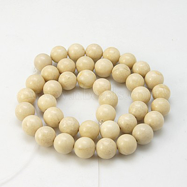 Perles en fossile naturelle(G-E110-12mm-2)-2