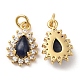 Natural Sodalit Teardrop Charms(G-A034-03G)-2