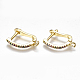 Brass Micro Pave Cubic Zirconia(Random Mixed Color) Hoop Earring Findings with Latch Back Closure(EJEW-S201-104)-1