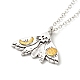 Enamel Skull Moth with Moon Pendant Necklace(NJEW-G056-09AS)-1