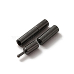 Brass Bayonet Clasps, Column, Leather Cord Clasps Findings, Gunmetal, 14x3mm, Hole: 1.7mm(KK-WH0062-36A-B)