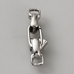 Stainless Steel Lobster Claw Clasps, with End Findings, Stainless Steel Color, 37.5mm, Hole: 5x3mm(STAS-CJC0013-03A)