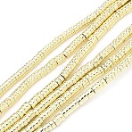 Electroplated Synthetic Non-magnetic Hematite Beads Strands, Disc, Heishi Beads, Golden Plated, 2x1mm, Hole: 1mm, about 355pcs/strand, 14.96''(38cm)(G-G174-G01-01)