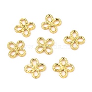 Rack Plating Brass Chandelier Components Links, Long-Lasting Plated, Flower, Real 18K Gold Plated, 10x10x1.5mm, Hole: 3x2mm(KK-Z030-06G)