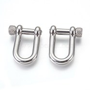 304 Stainless Steel  D-Ring Anchor Shackle Clasps, Stainless Steel Color, 33x25x9mm, 10x20.5mm inner diameter(STAS-E446-31P)