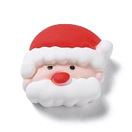 Christmas Theme Opaque Resin Cabochons, with Enamel, Santa Claus, 21x21.5X8.5mm(RESI-Q217-03D)