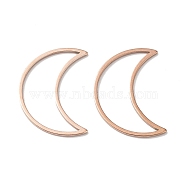 Ion Plating(IP) 304 Stainless Steel Linking Rings, for Jewelry Making, Moon, Rose Gold, 25x17.5x0.8mm, Inner Diameter: 23x8.5mm(STAS-TAC0002-17-03RG)