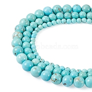 Cheriswelry 3 Strand 3 Size Natural Howlite Beads Strands, Dyed, Round, 4~8mm, Hole: 1mm, 1strand/size(G-CW0001-03)