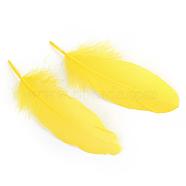 Goose Feather Costume Accessories, Dyed, Yellow, 160~215x36~47mm(FIND-Q044-09)