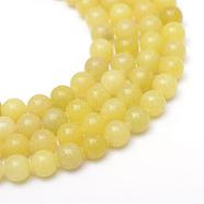 Round Dyed Natural Topaz Jade Bead Strands, 6mm, Hole: 1mm, about 60~62pcs/strand, 14.9~15.2 inch(G-R345-6mm-10)