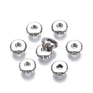 201 Stainless Steel Spacer Beads, Flat Round, Stainless Steel Color, 2x6mm, Hole: 2mm(STAS-S117-013)