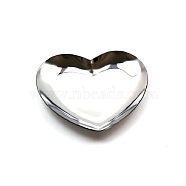 Heart Stainless Steel Jewelry Plates, Storage Tray for Rings, Necklaces, Earring, Stainless Steel Color, 85x90mm(X1-PW-WG54059-03)