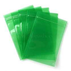 Plastic Transparent Zip Lock Bag, Storage Bags, Self Seal Bag, Top Seal, Rectangle, Green, 18x12x0.15cm, Unilateral Thickness: 3.1 Mil(0.08mm)(OPP-B002-B04)