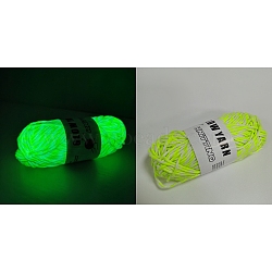 Luminous Two Tone Polyester Yarns, Glow in the Dark Yarn, for Weaving, Knitting & Crochet, Green Yellow, 2mm, about 53m/skein(PW-WG86519-03)