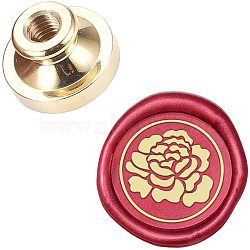 DIY Scrapbook, Brass Wax Seal Stamp Head, Rose, Golden, 25x14mm(AJEW-WH0099-195)